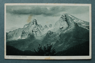 AK Berchtesgaden / 1938 / die Watzmann Sage / Berge mit Gesichter